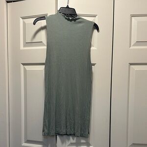 Sleeveless Ribbed Mock Neck Top in Sage Green